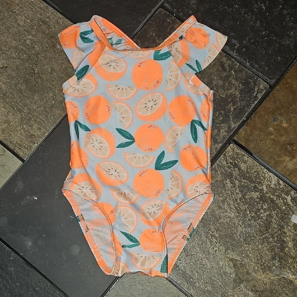Nwot Orange Fruit Print Swimsuit